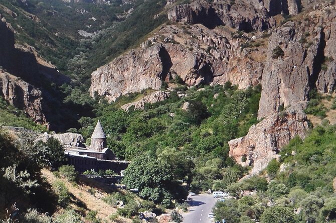 Garni, Geghard, Charent's Arch, Symphony of Stones & LavashBaking - Charents Arch and the Mount Ararat view